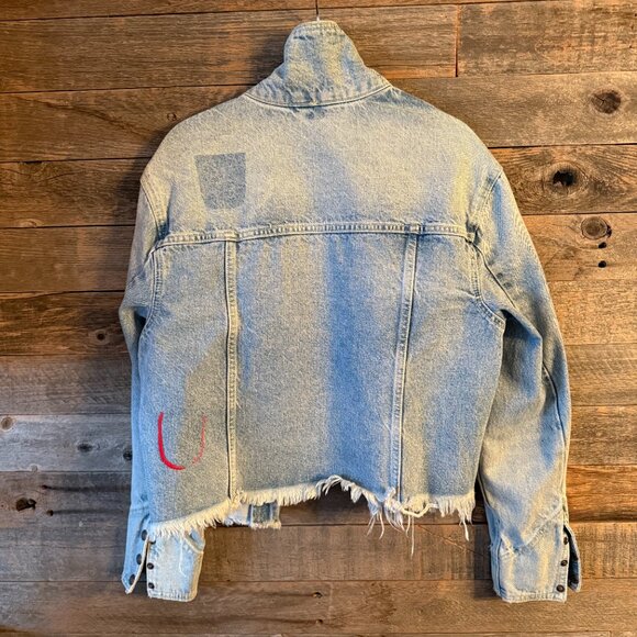 Free People Cropped Denim Jacket in S - Picture 5 of 5